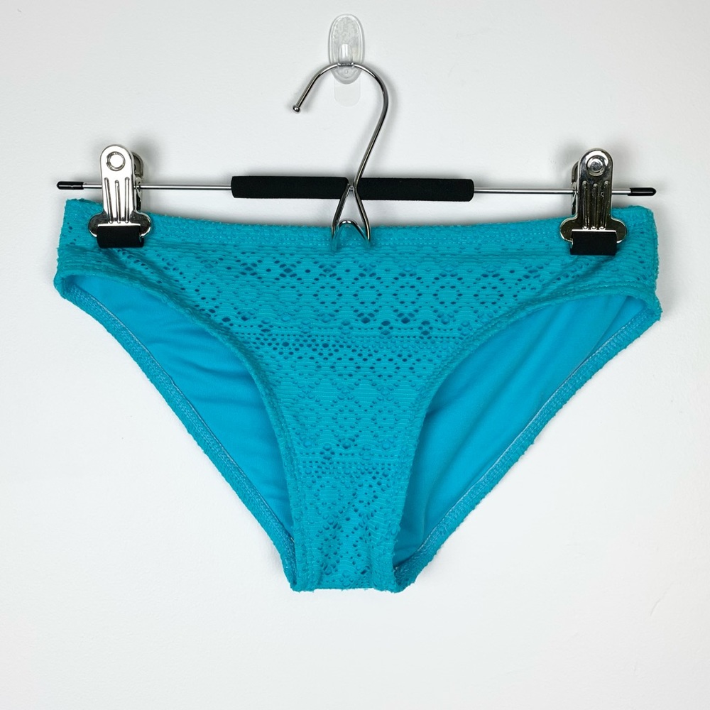 SO Aqua Lace Overlay Bikini Bottoms Swim Suit